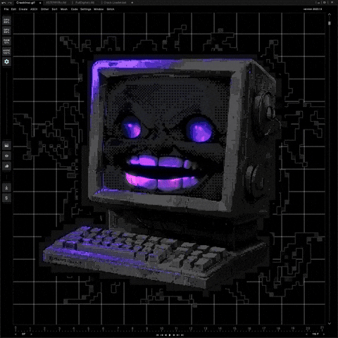 Angry glitch shrine animation